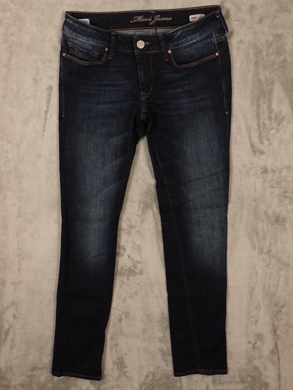 Mavi Emma Slim Boyfriend Jeans Womenโs 26 Dark Wash Stretch Denim